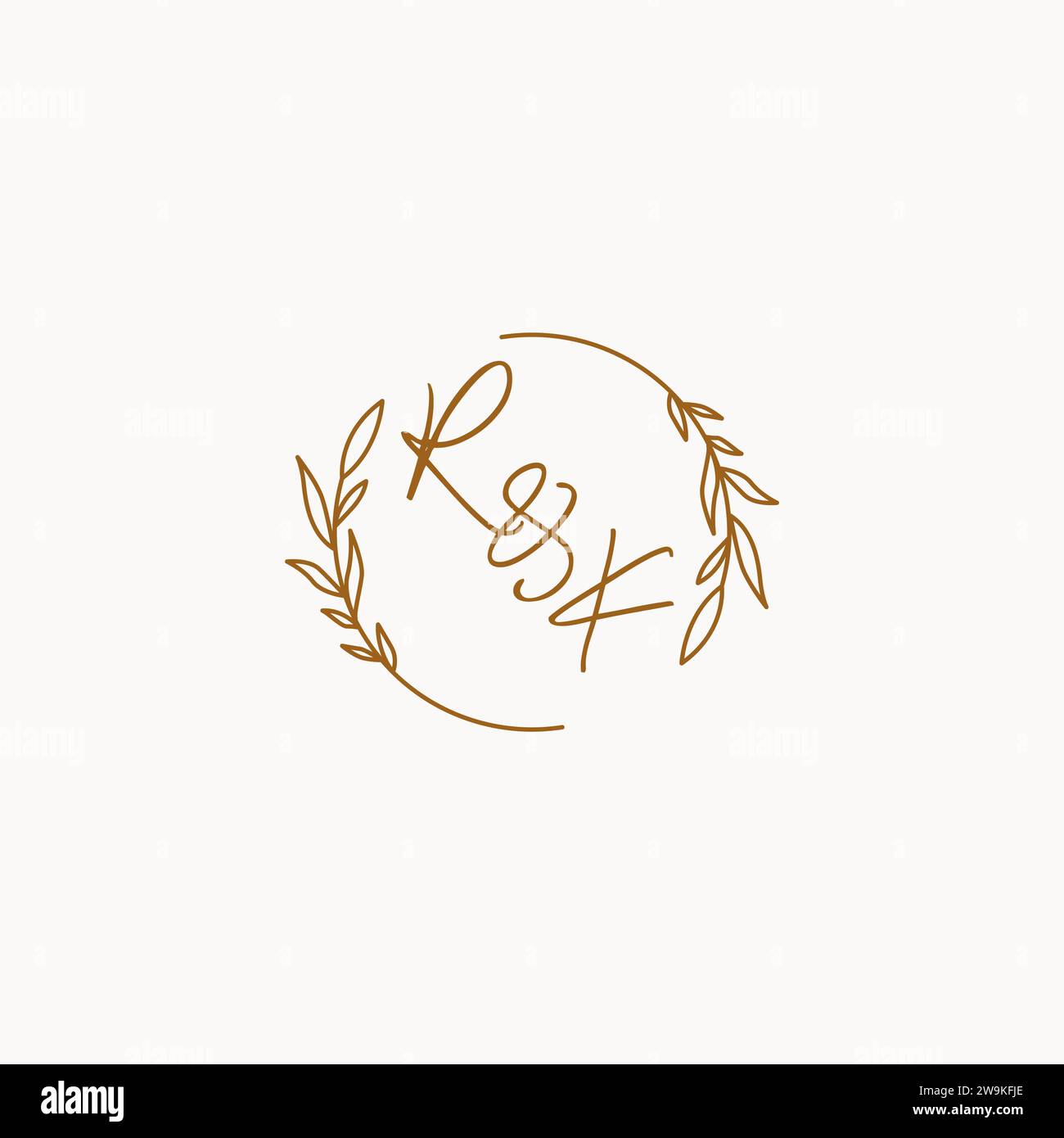 RK wedding initials logo design ideas Stock Vector