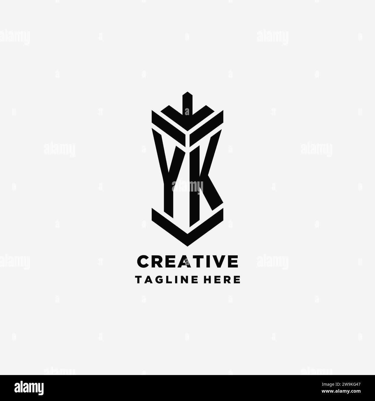 Initials YK shield logo design, creative monogram logo inspiration ...