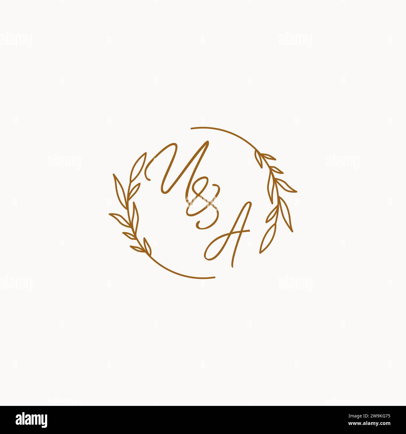 UA wedding initials logo design ideas Stock Vector