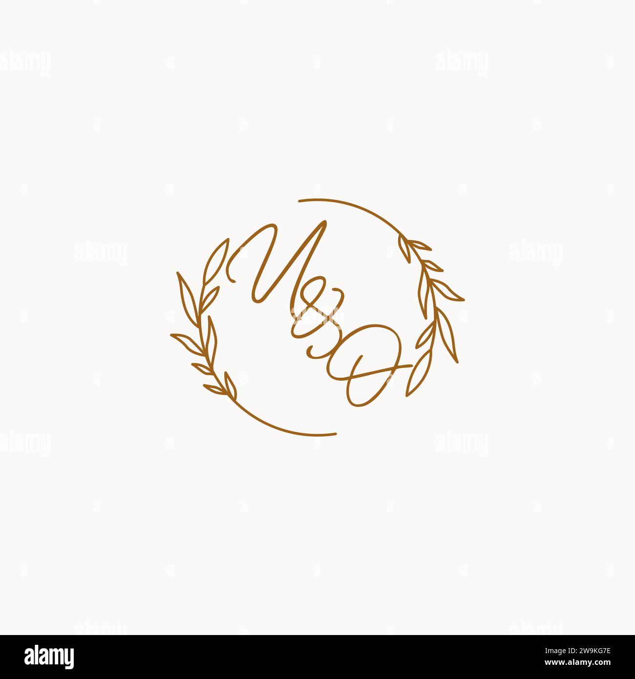 UO wedding initials logo design ideas Stock Vector