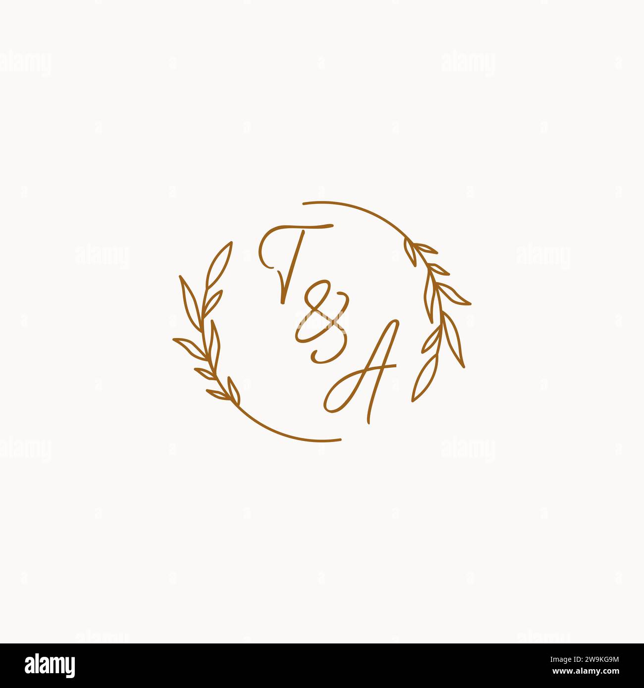 TA wedding initials logo design ideas Stock Vector