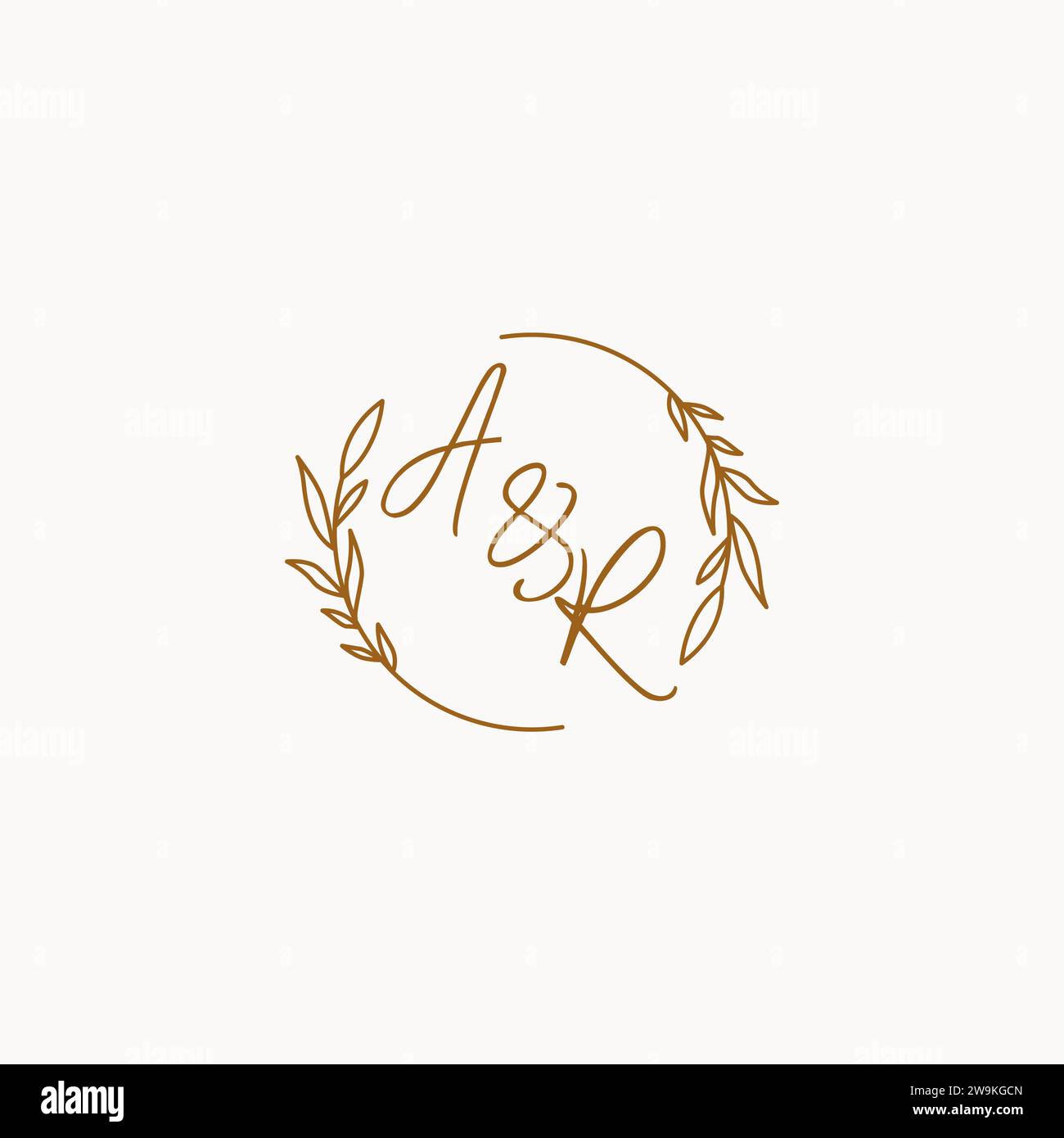 AR wedding initials logo design ideas Stock Vector