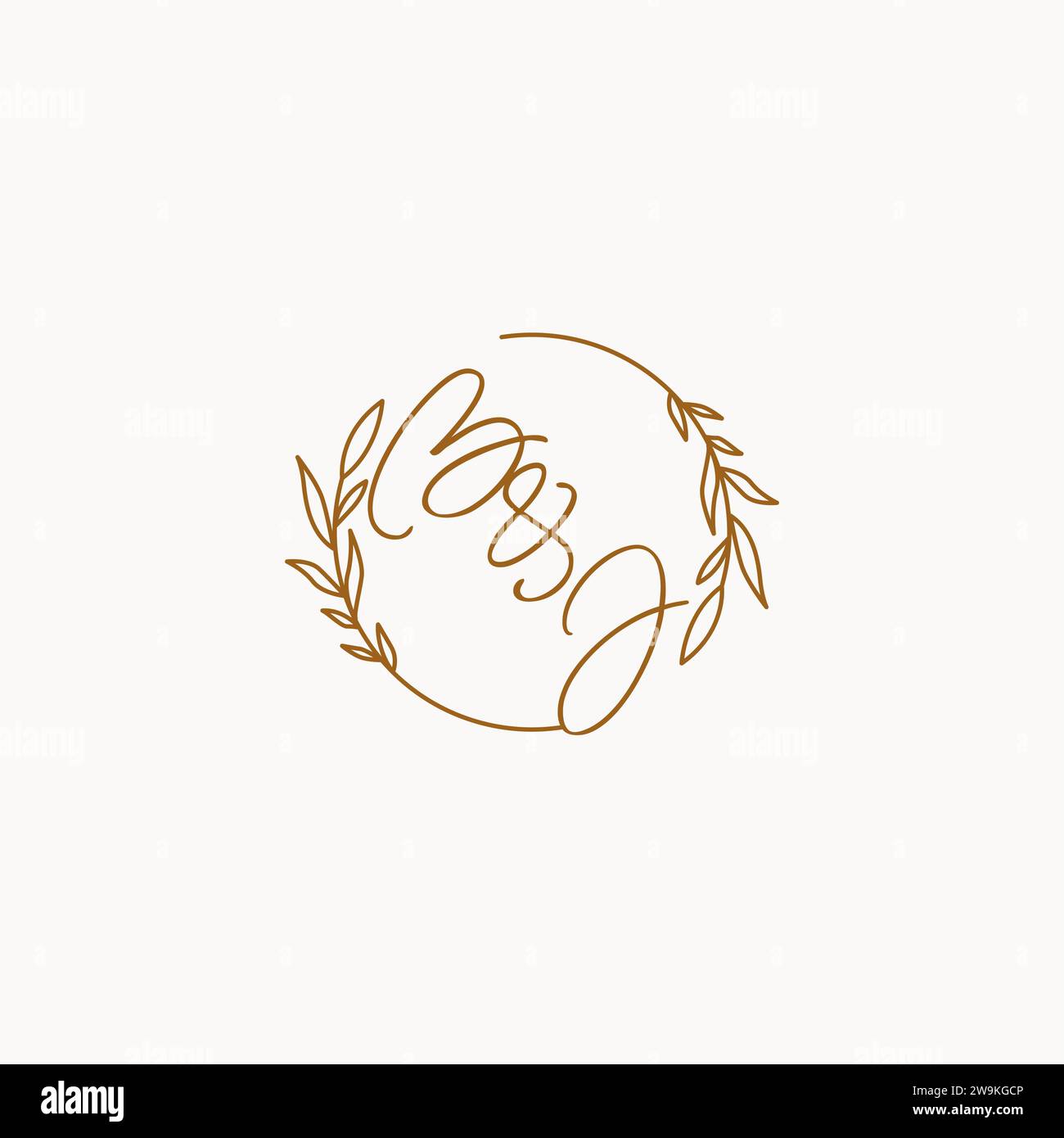 BJ wedding initials logo design ideas Stock Vector