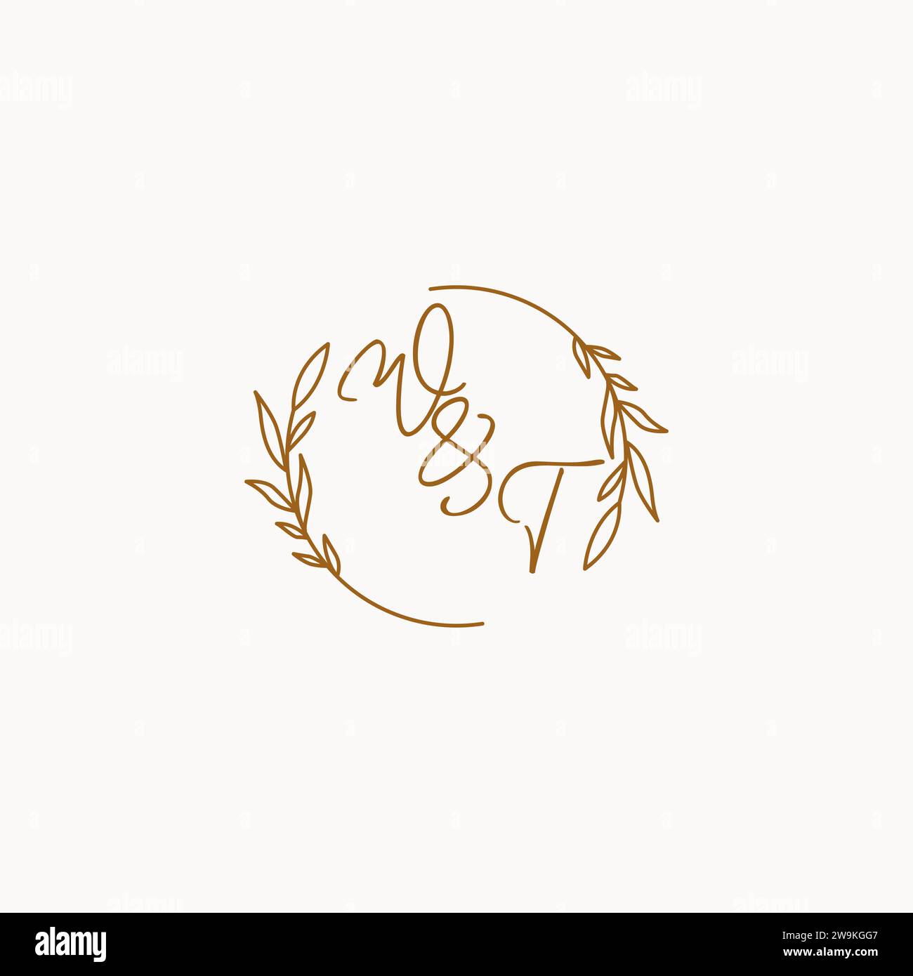 WT wedding initials logo design ideas Stock Vector