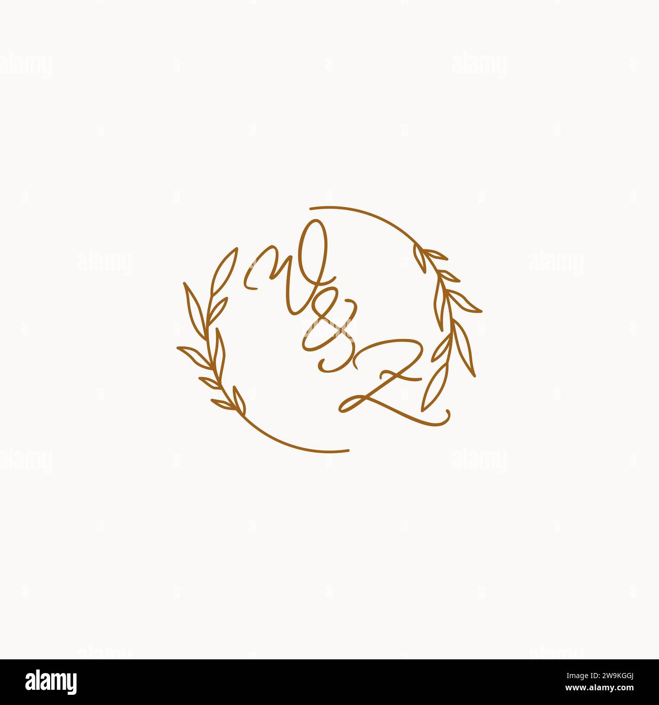 WZ wedding initials logo design ideas Stock Vector