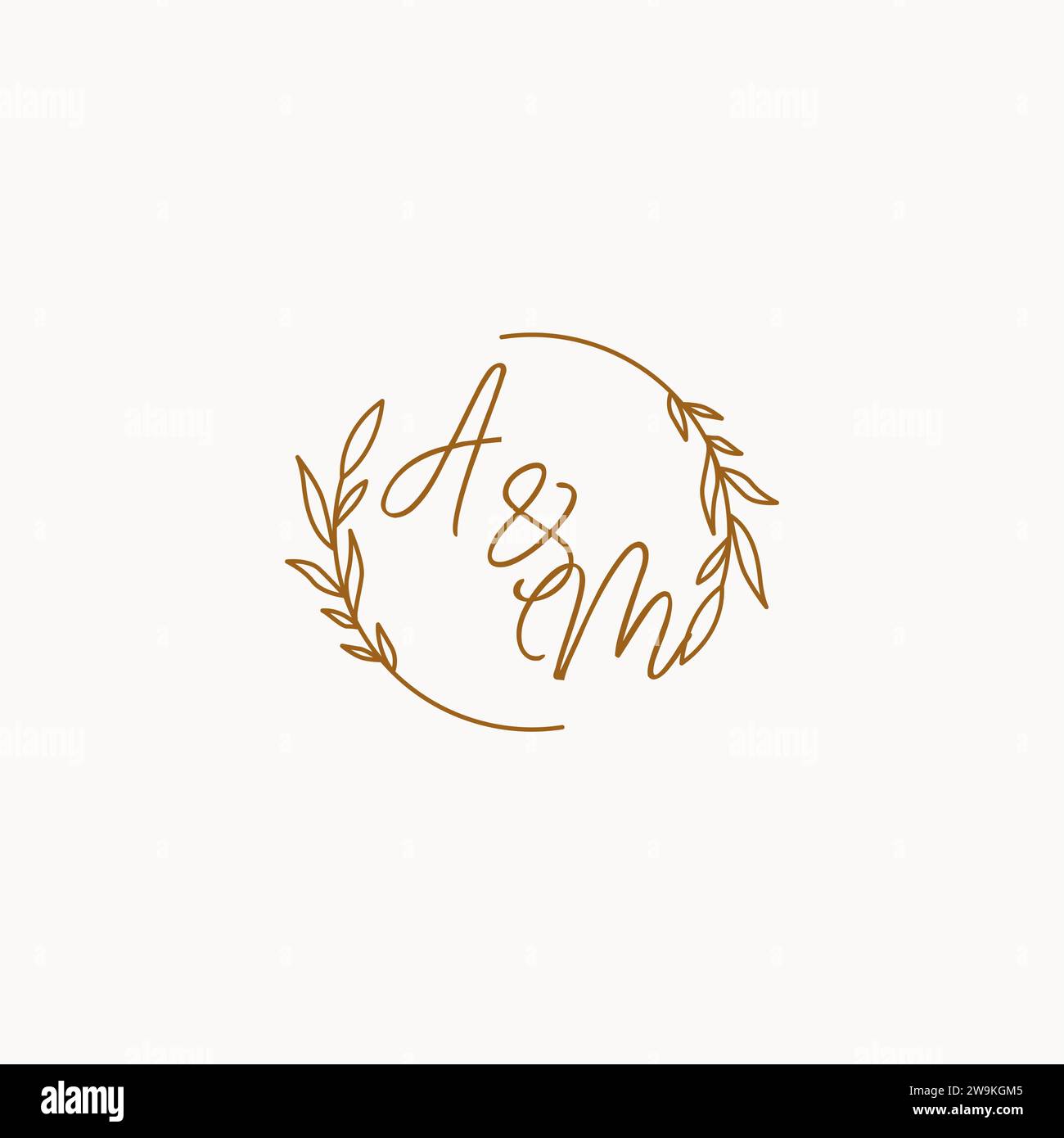 AM wedding initials logo design ideas Stock Vector