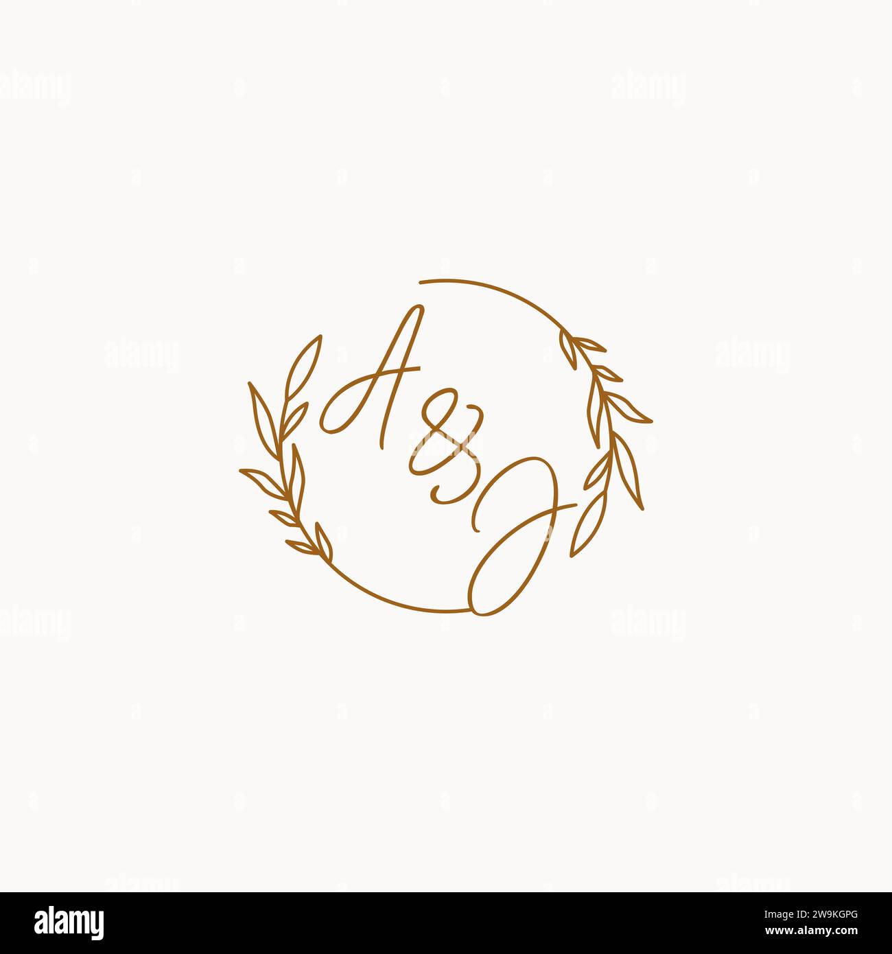 AJ wedding initials logo design ideas Stock Vector