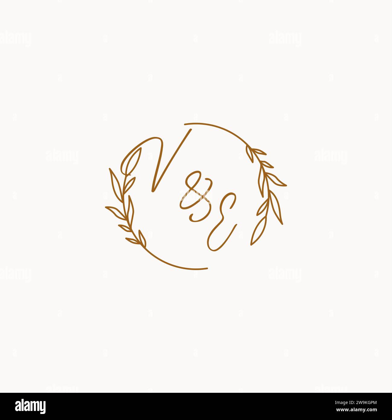 VE wedding initials logo design ideas Stock Vector