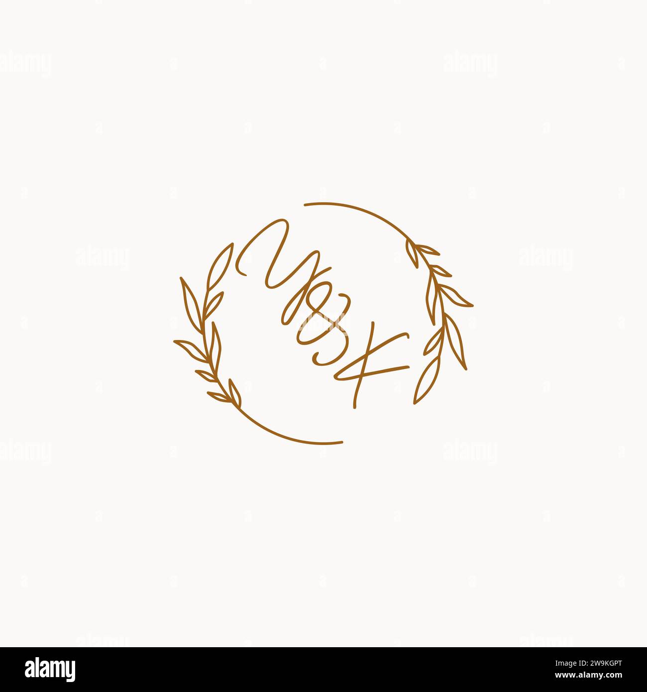YK wedding initials logo design ideas Stock Vector