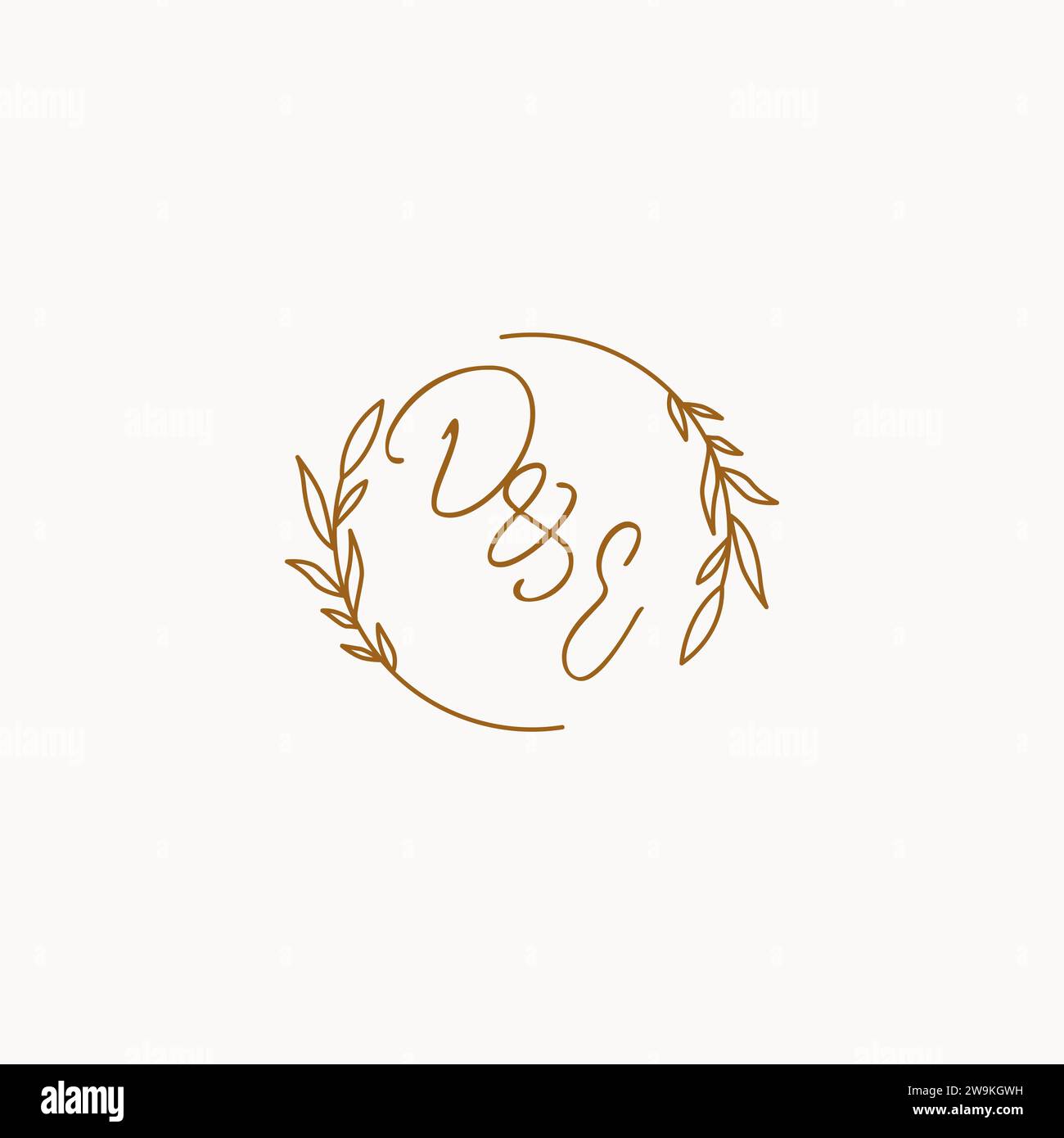 DE wedding initials logo design ideas Stock Vector