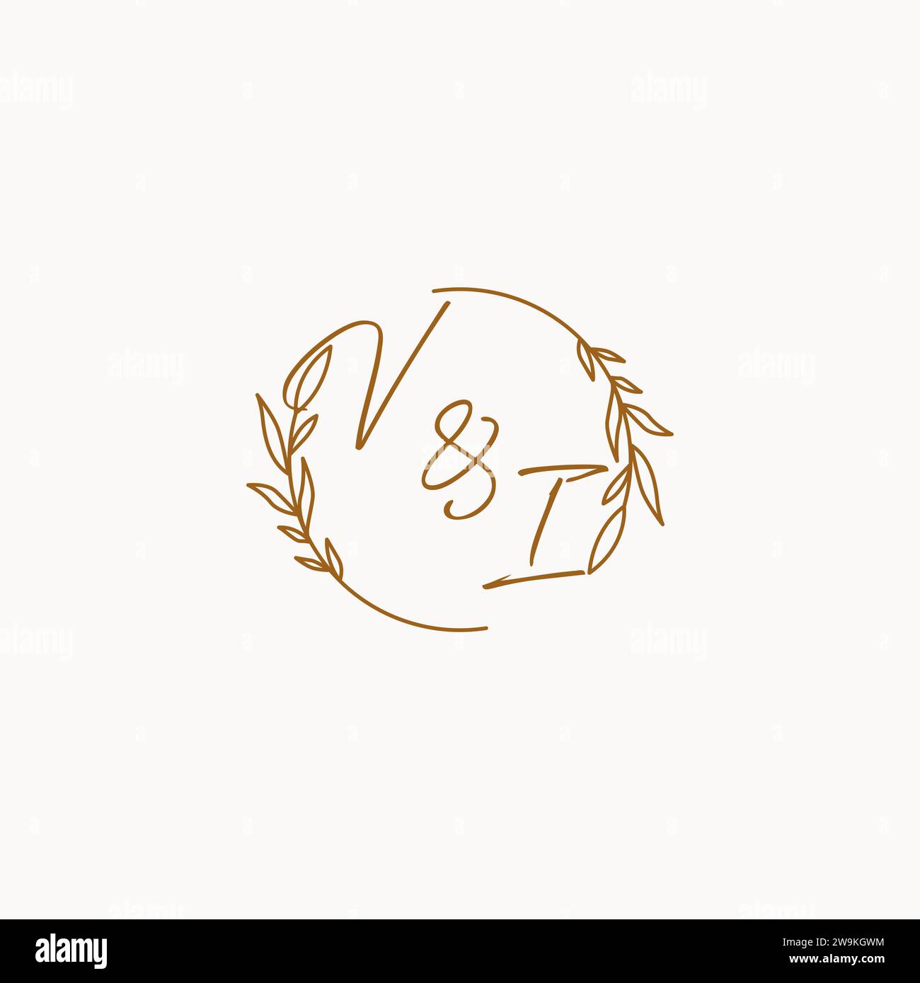 VI wedding initials logo design ideas Stock Vector