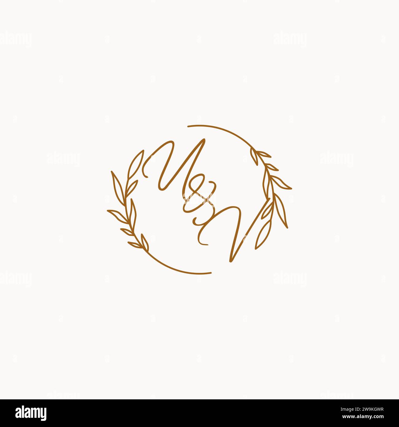 UV wedding initials logo design ideas Stock Vector