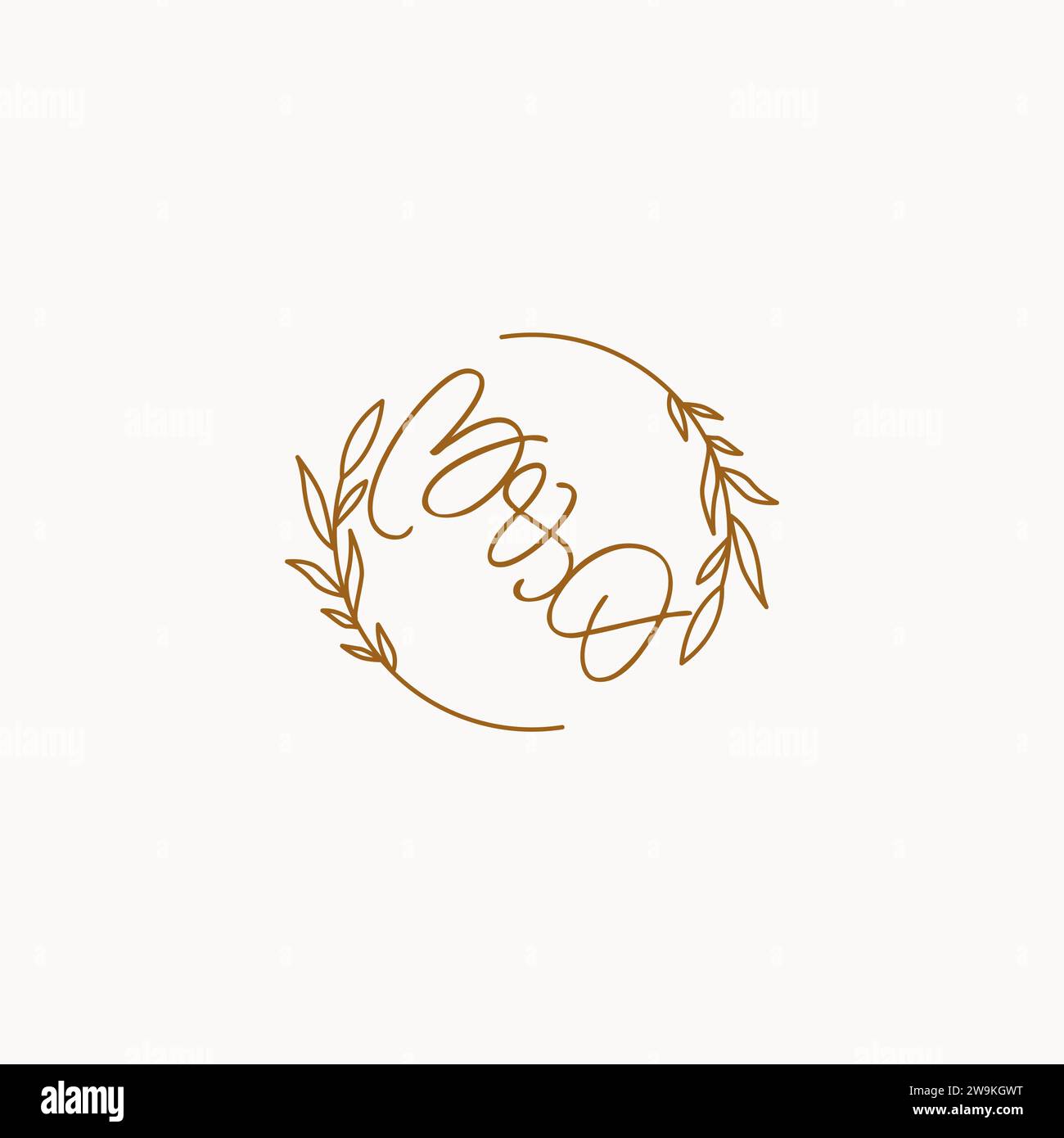 BO wedding initials logo design ideas Stock Vector