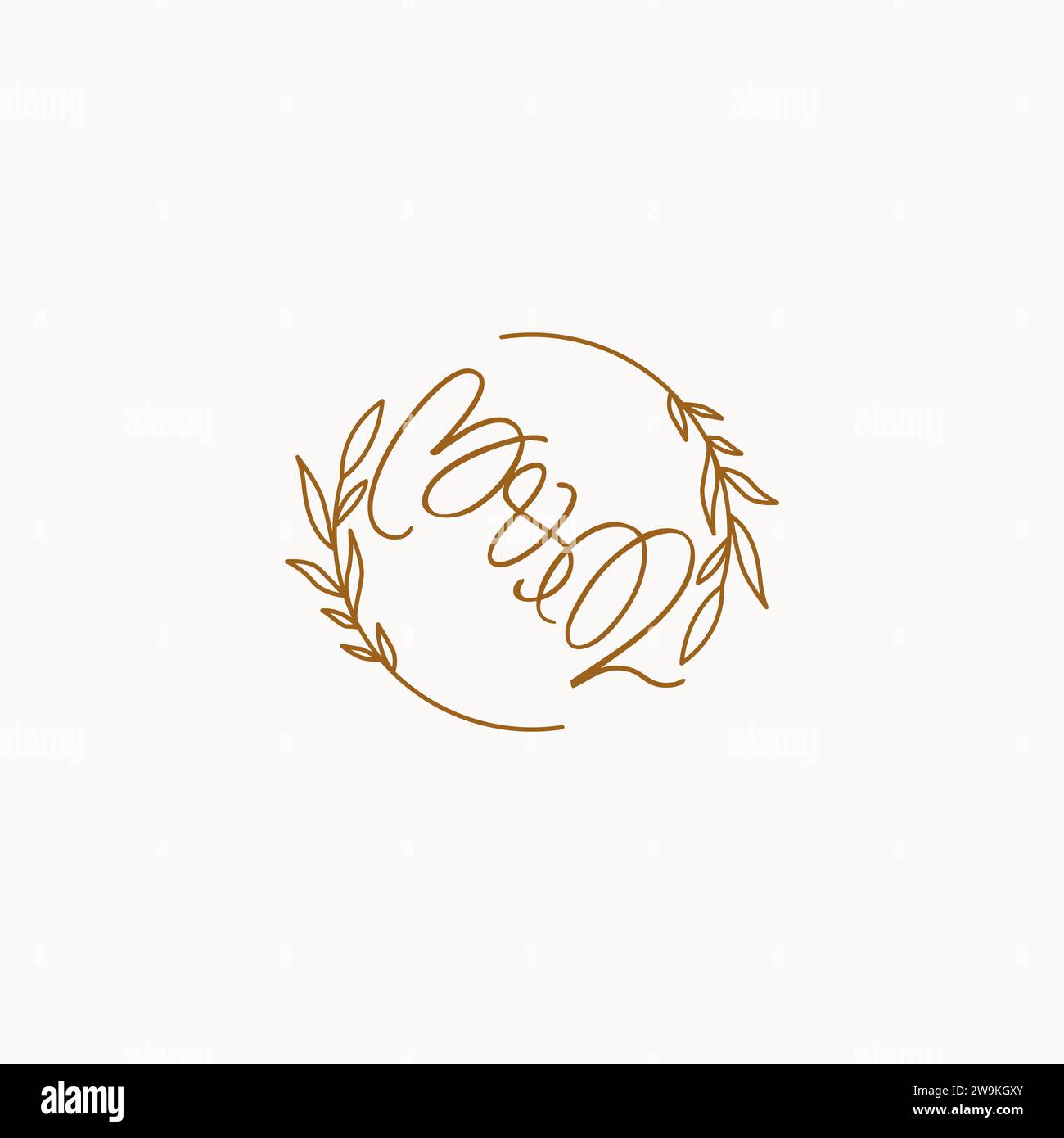 BQ wedding initials logo design ideas Stock Vector