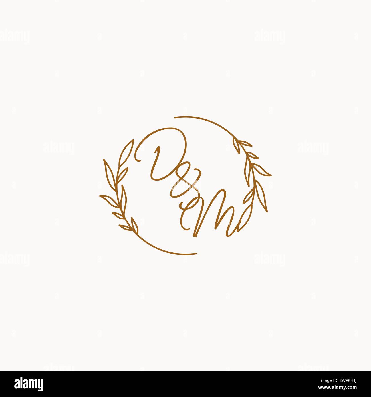 DM wedding initials logo design ideas Stock Vector