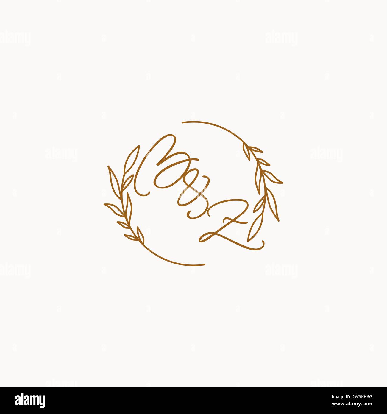 BZ wedding initials logo design ideas Stock Vector