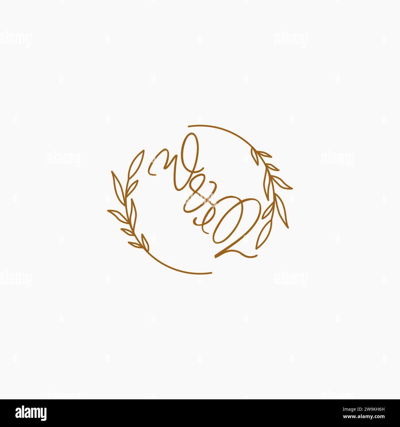WQ wedding initials logo design ideas Stock Vector