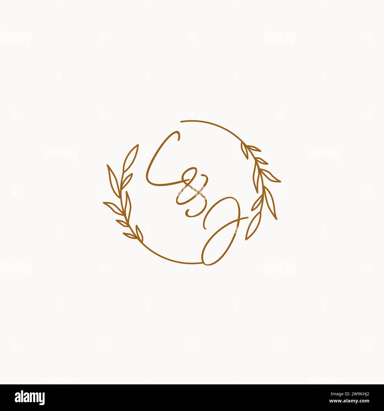 CJ wedding initials logo design ideas Stock Vector