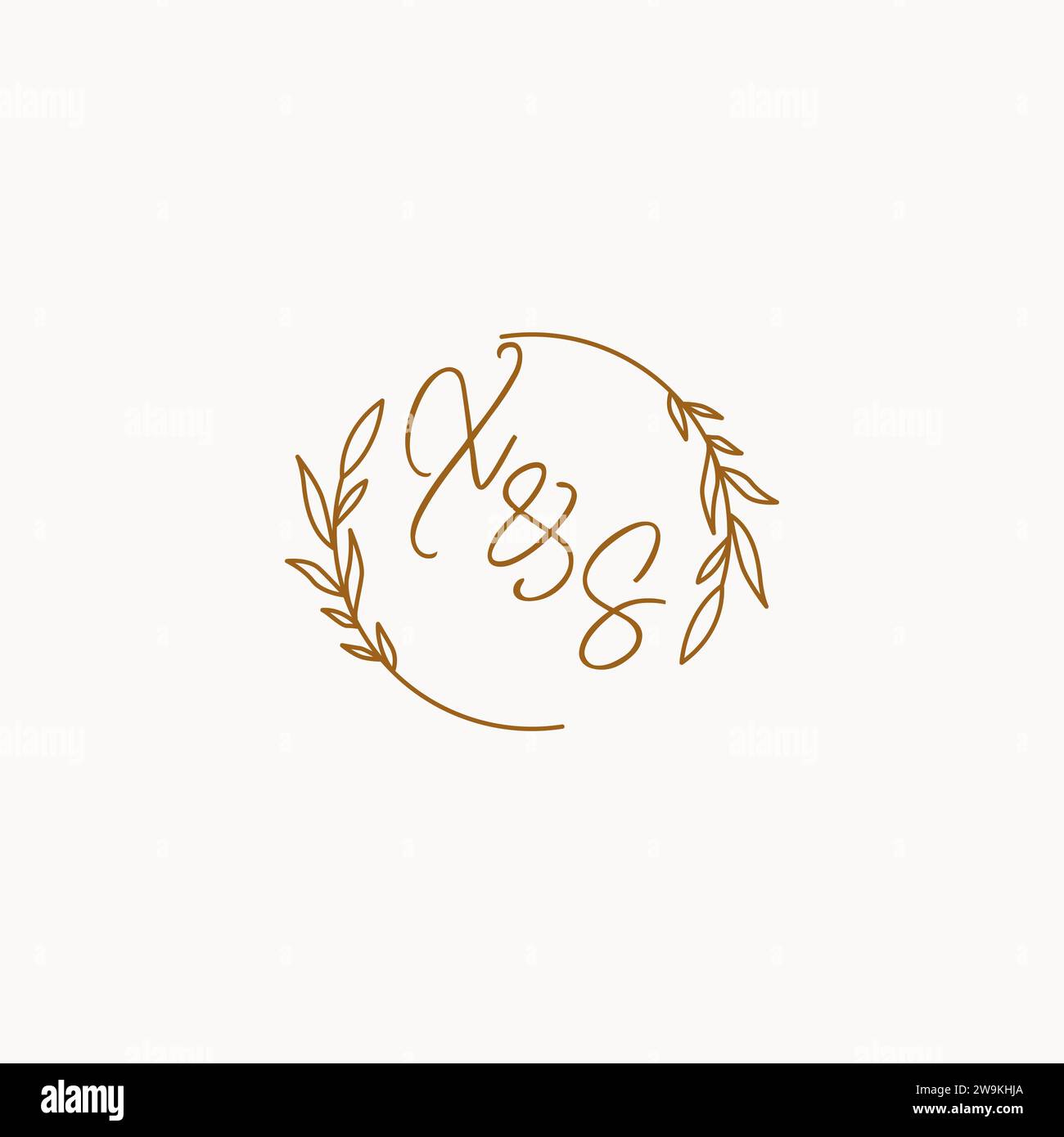 XS wedding initials logo design ideas Stock Vector