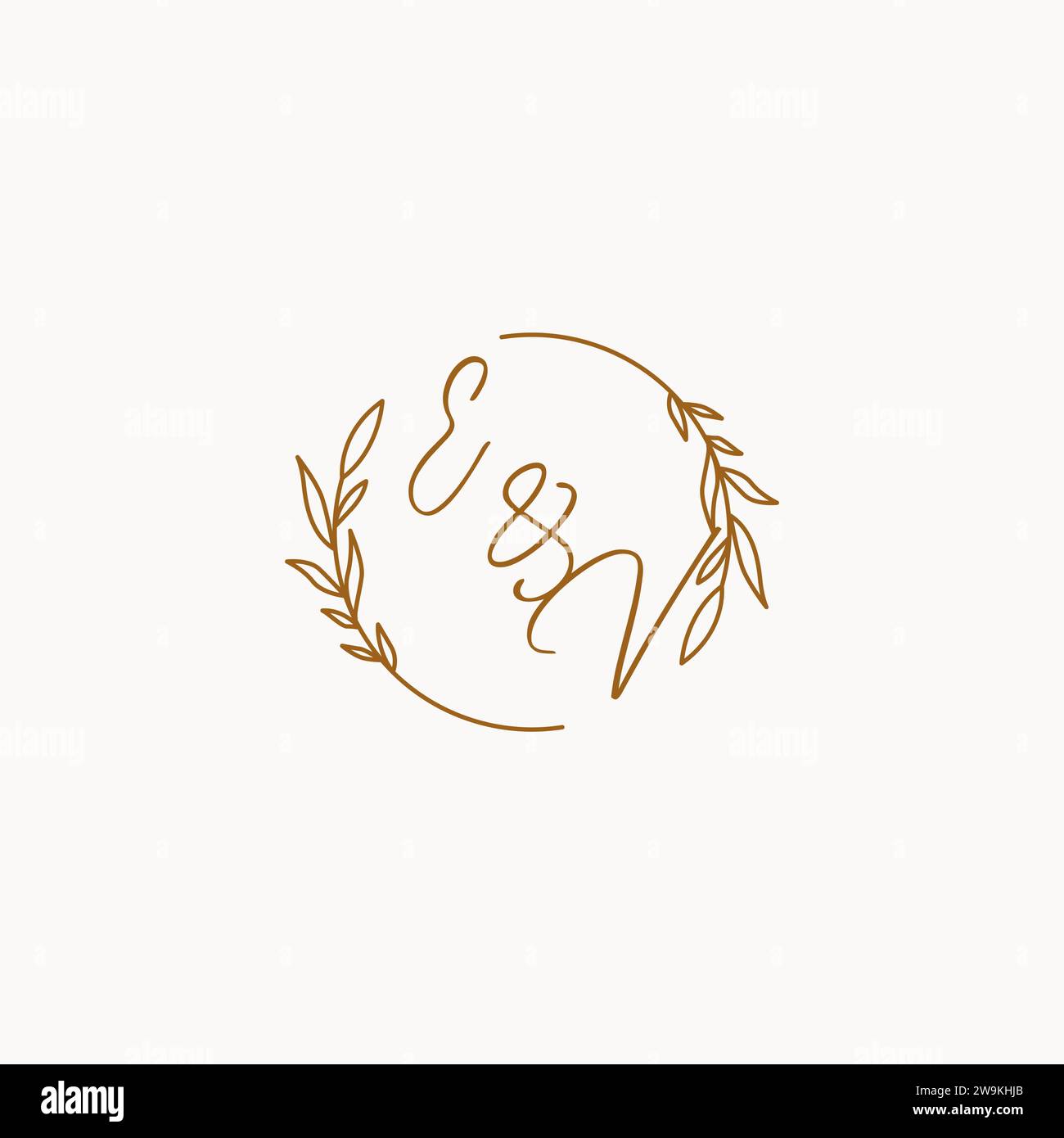 EV wedding initials logo design ideas Stock Vector