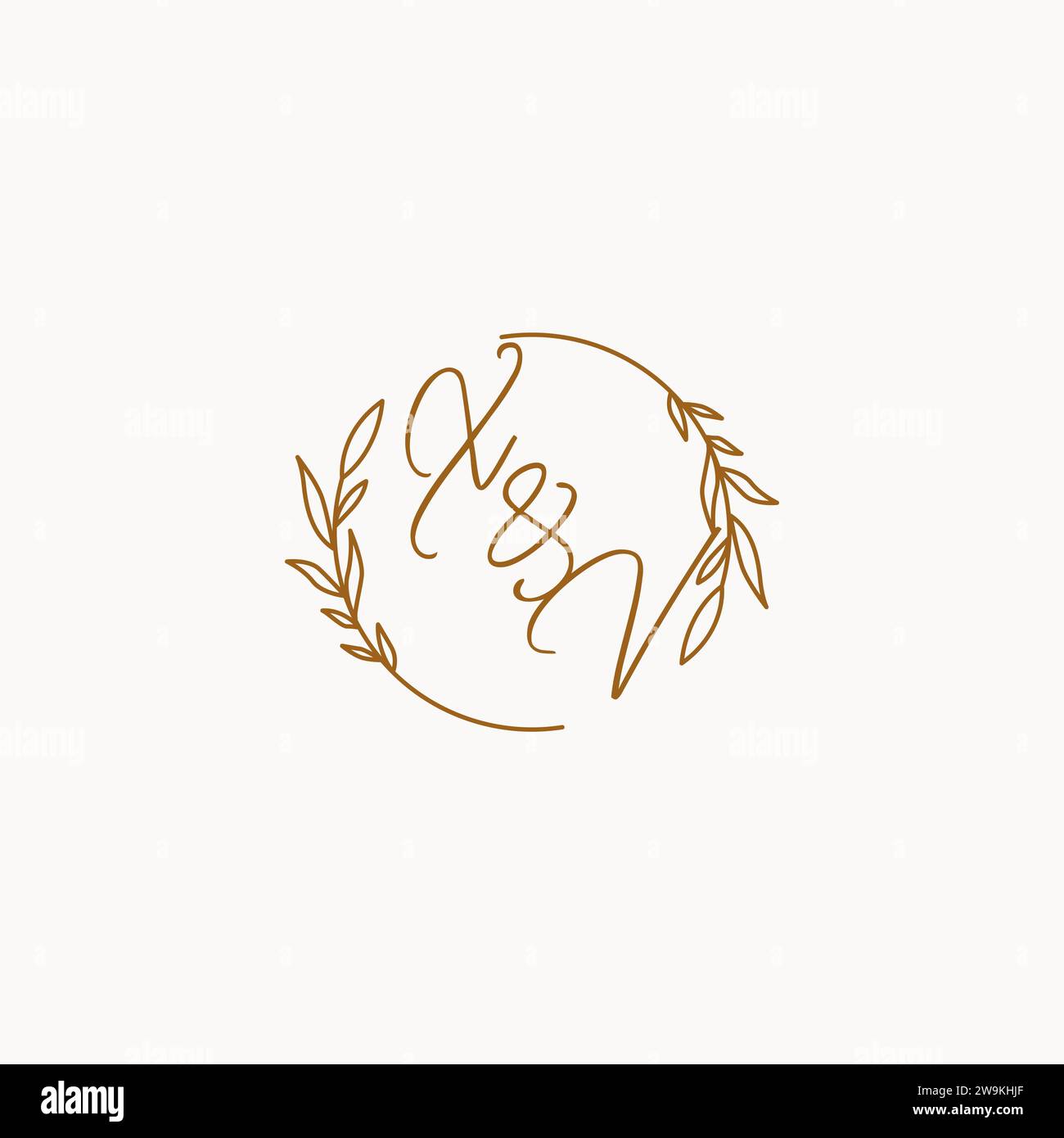 XV wedding initials logo design ideas Stock Vector