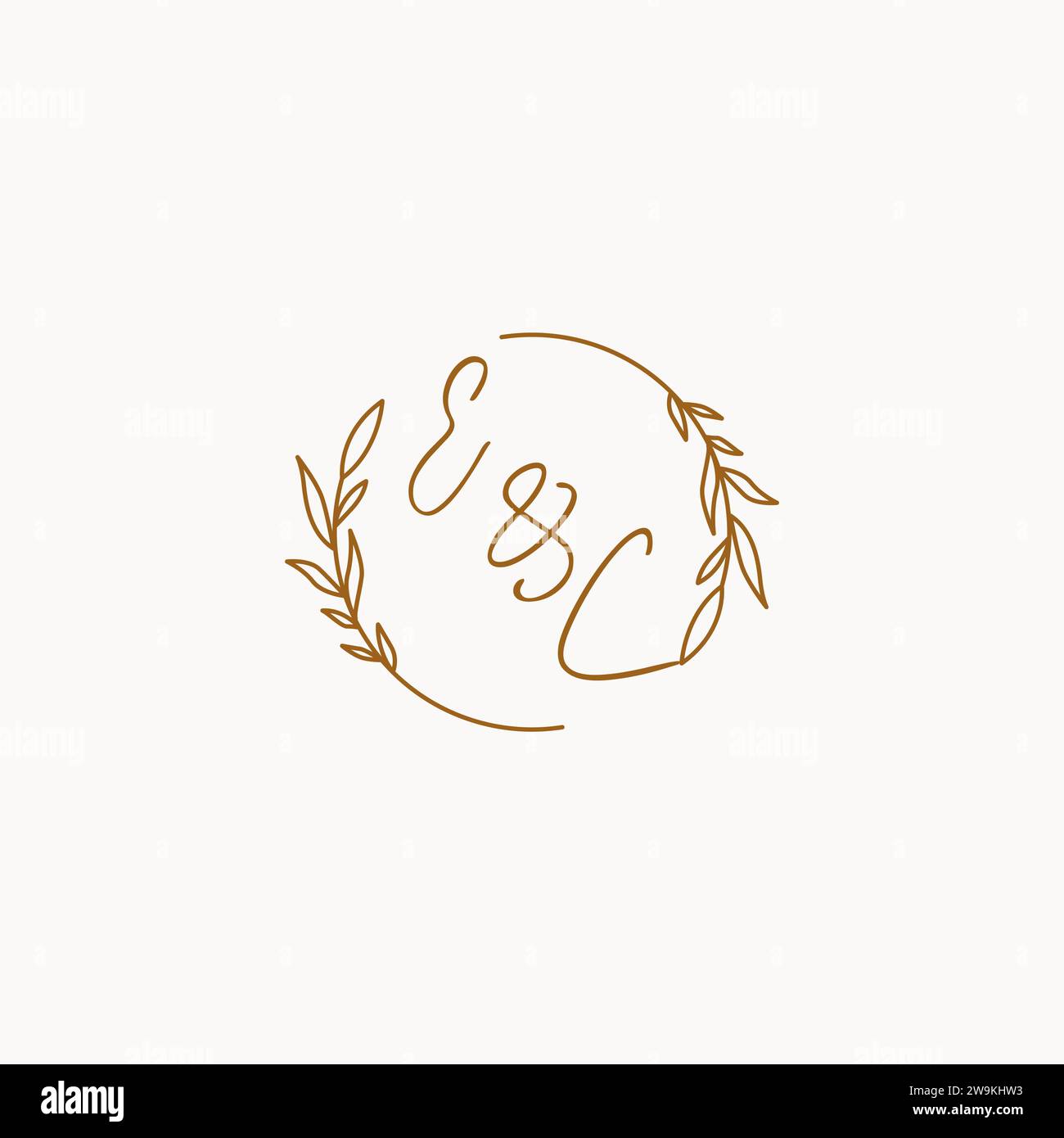 EC wedding initials logo design ideas Stock Vector