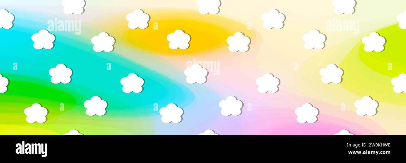 White clouds web header, template background Stock Vector