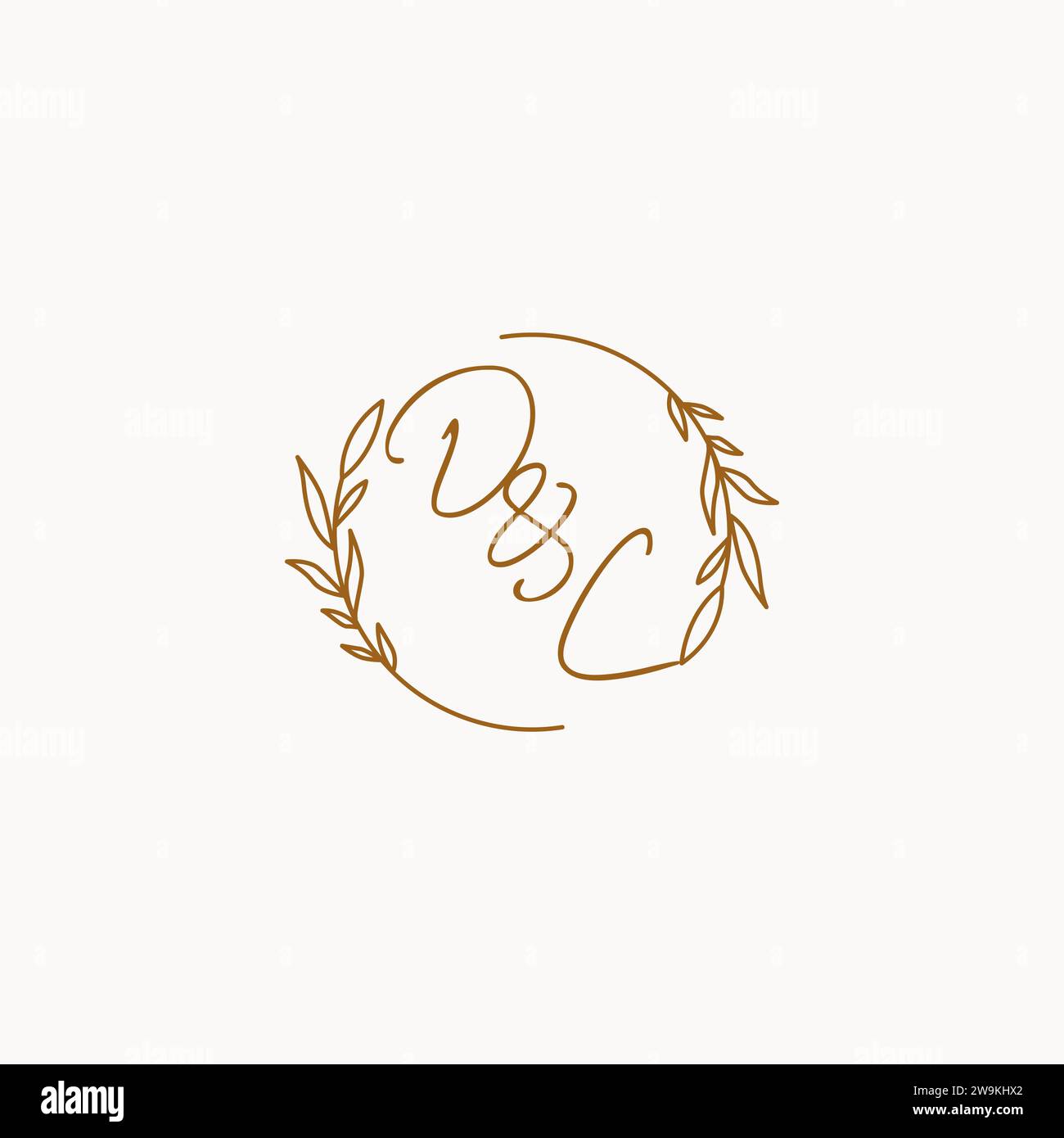 DC wedding initials logo design ideas Stock Vector