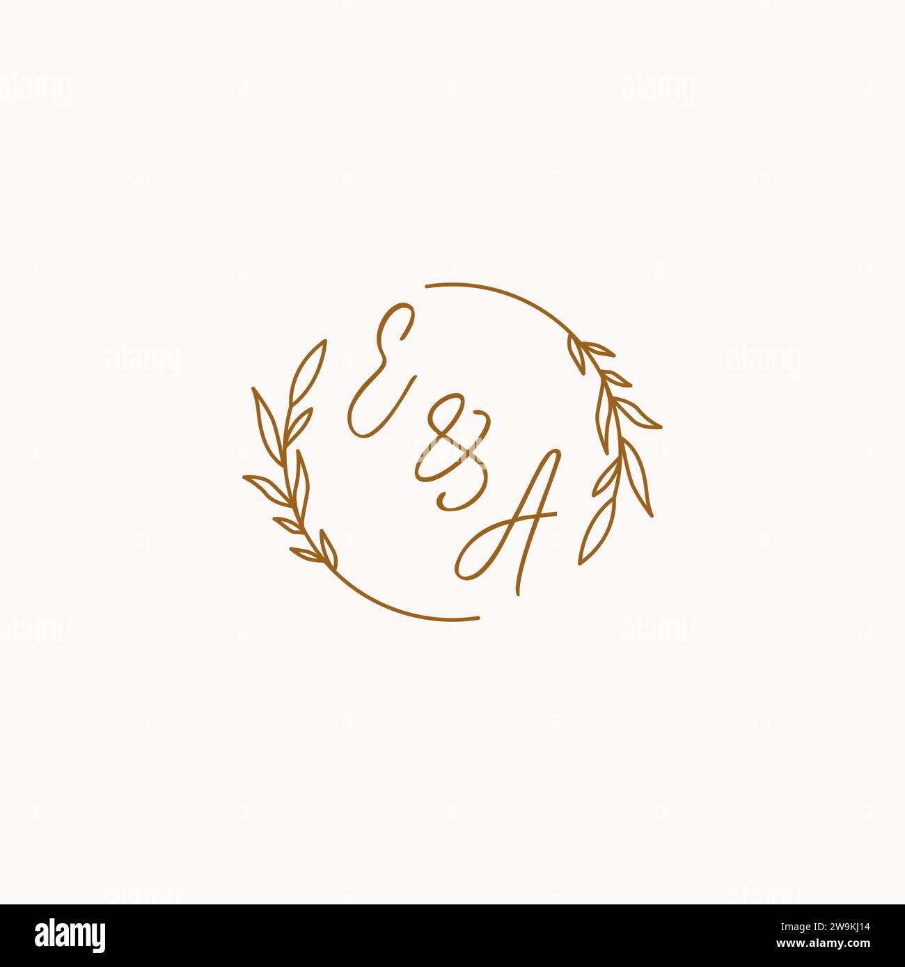EA wedding initials logo design ideas Stock Vector
