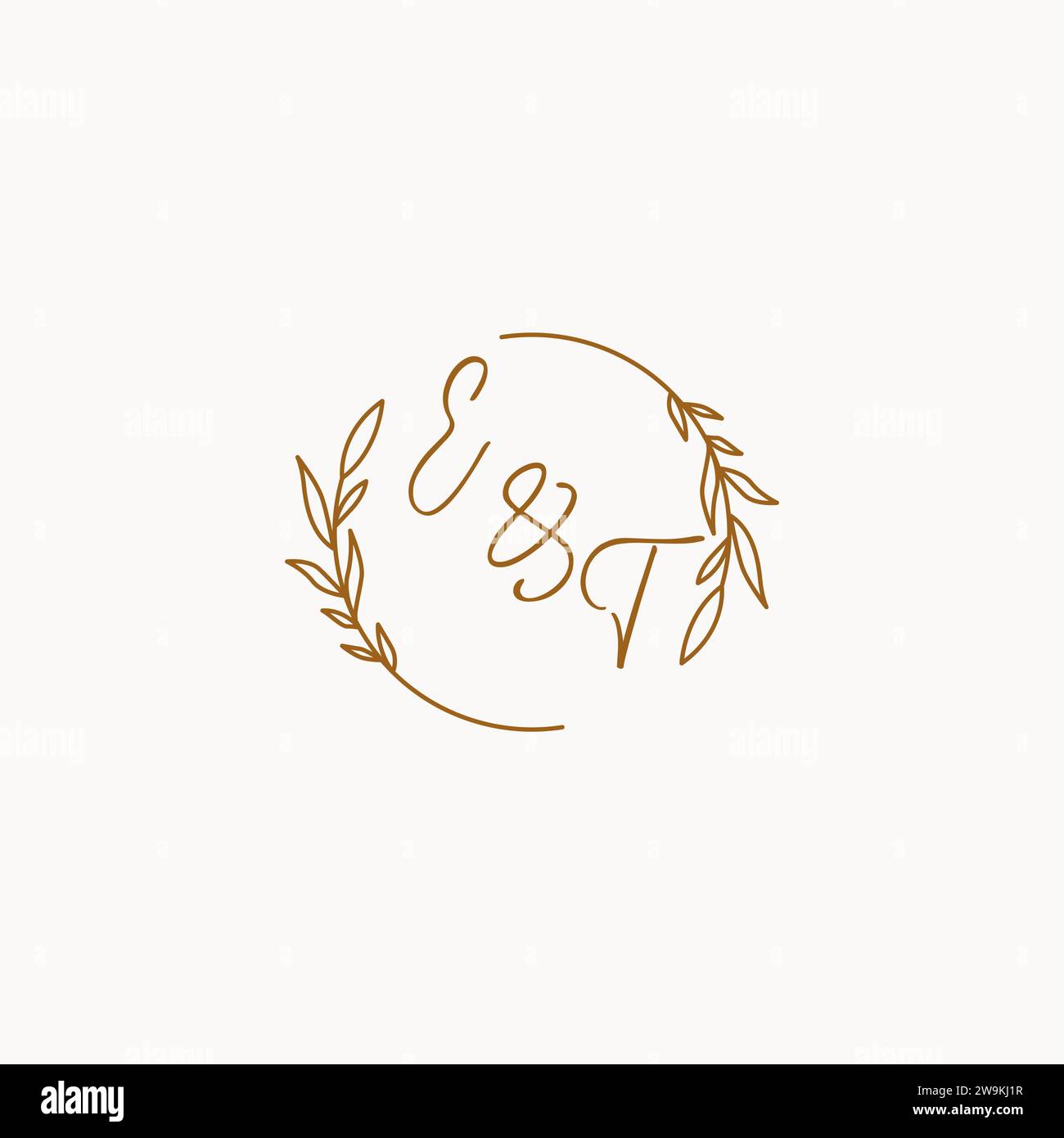 ET wedding initials logo design ideas Stock Vector