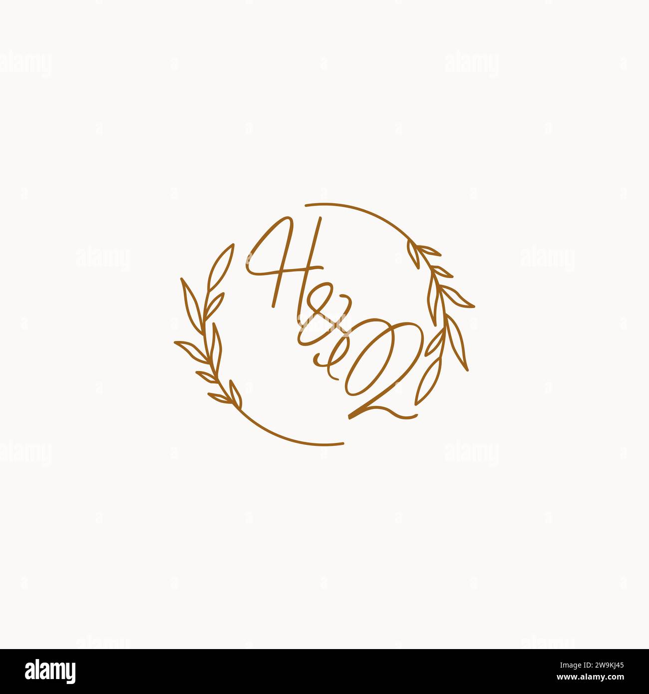 HQ wedding initials logo design ideas Stock Vector