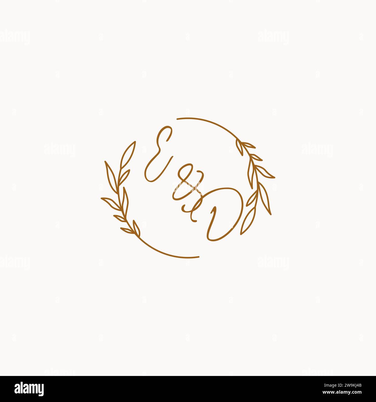 ED wedding initials logo design ideas Stock Vector