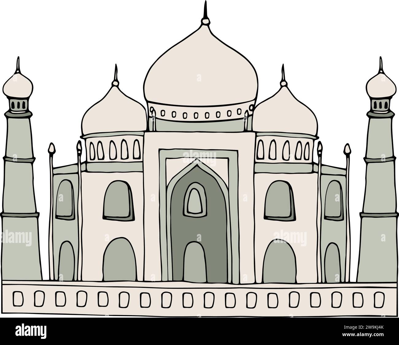 Simple gray flat silhouette of the TAJ MAHAL, AGRA Stock Vector Image ...