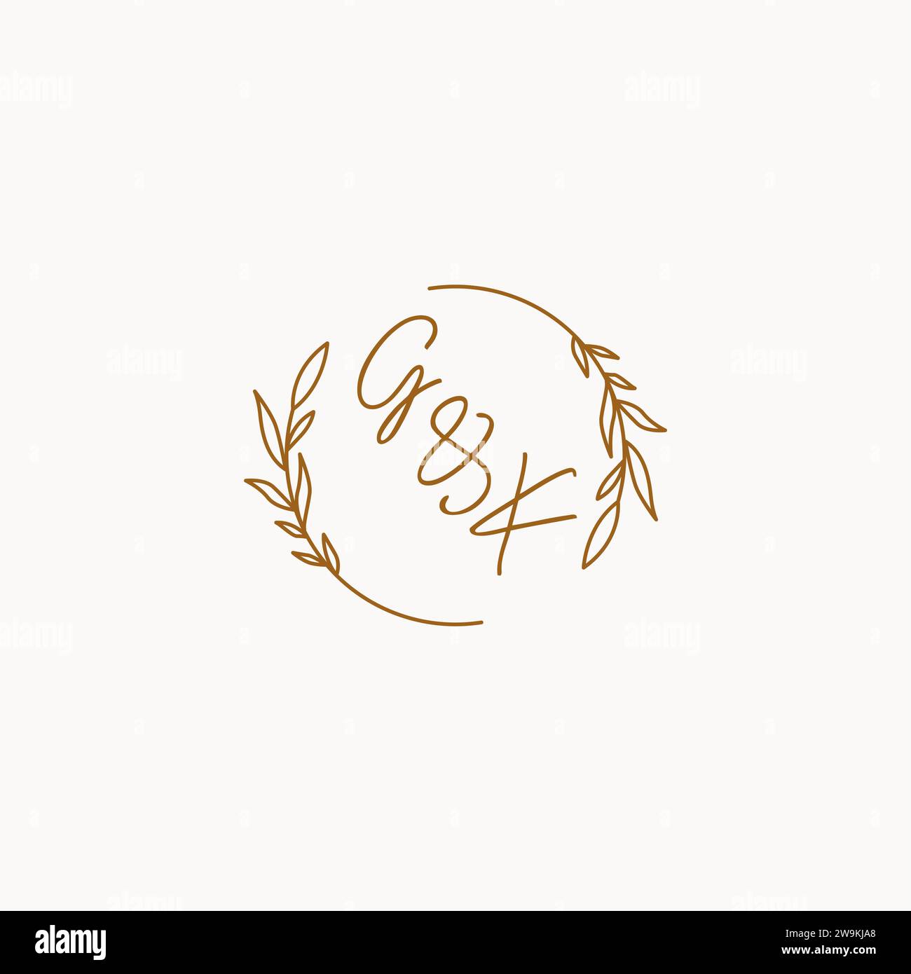 GK wedding initials logo design ideas Stock Vector