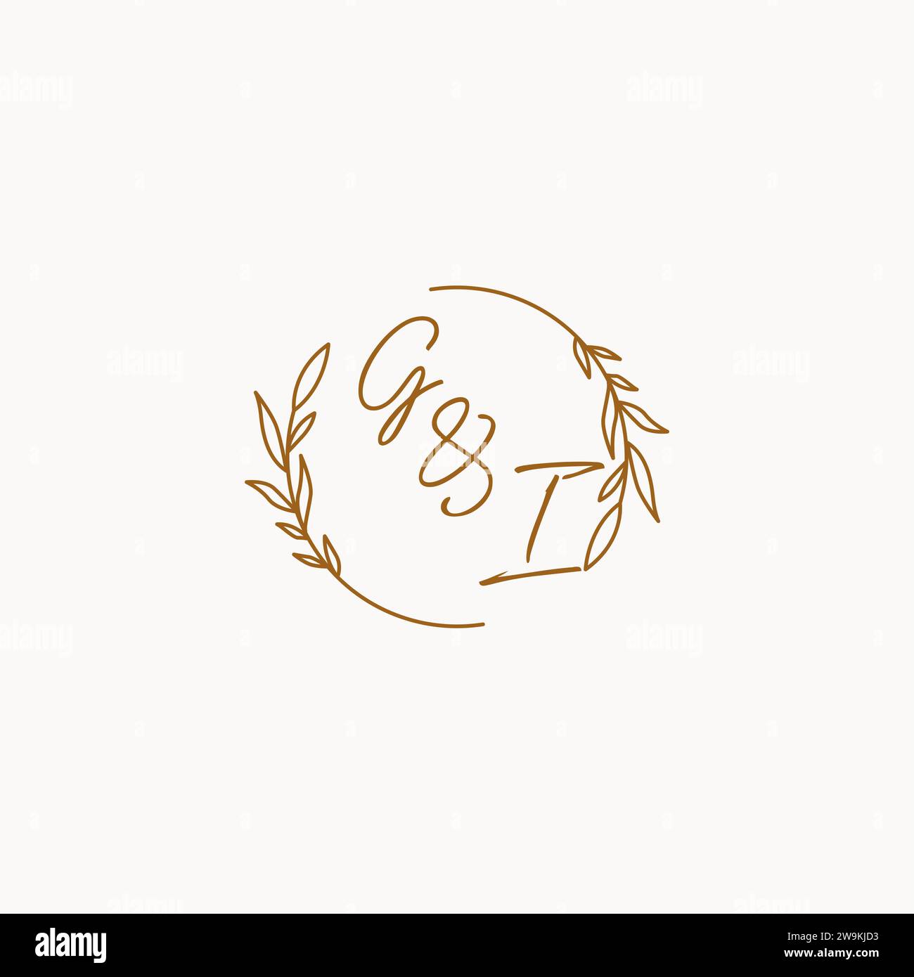 GI wedding initials logo design ideas Stock Vector