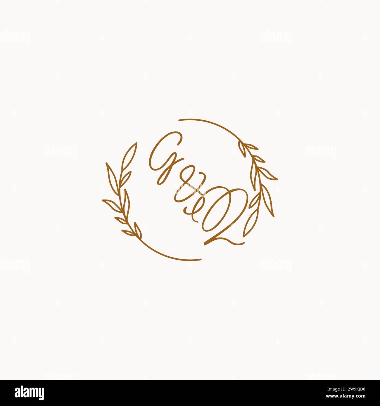 GQ wedding initials logo design ideas Stock Vector