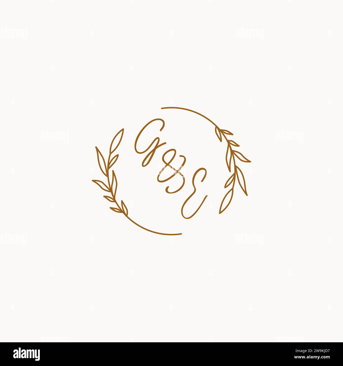 GE wedding initials logo design ideas Stock Vector