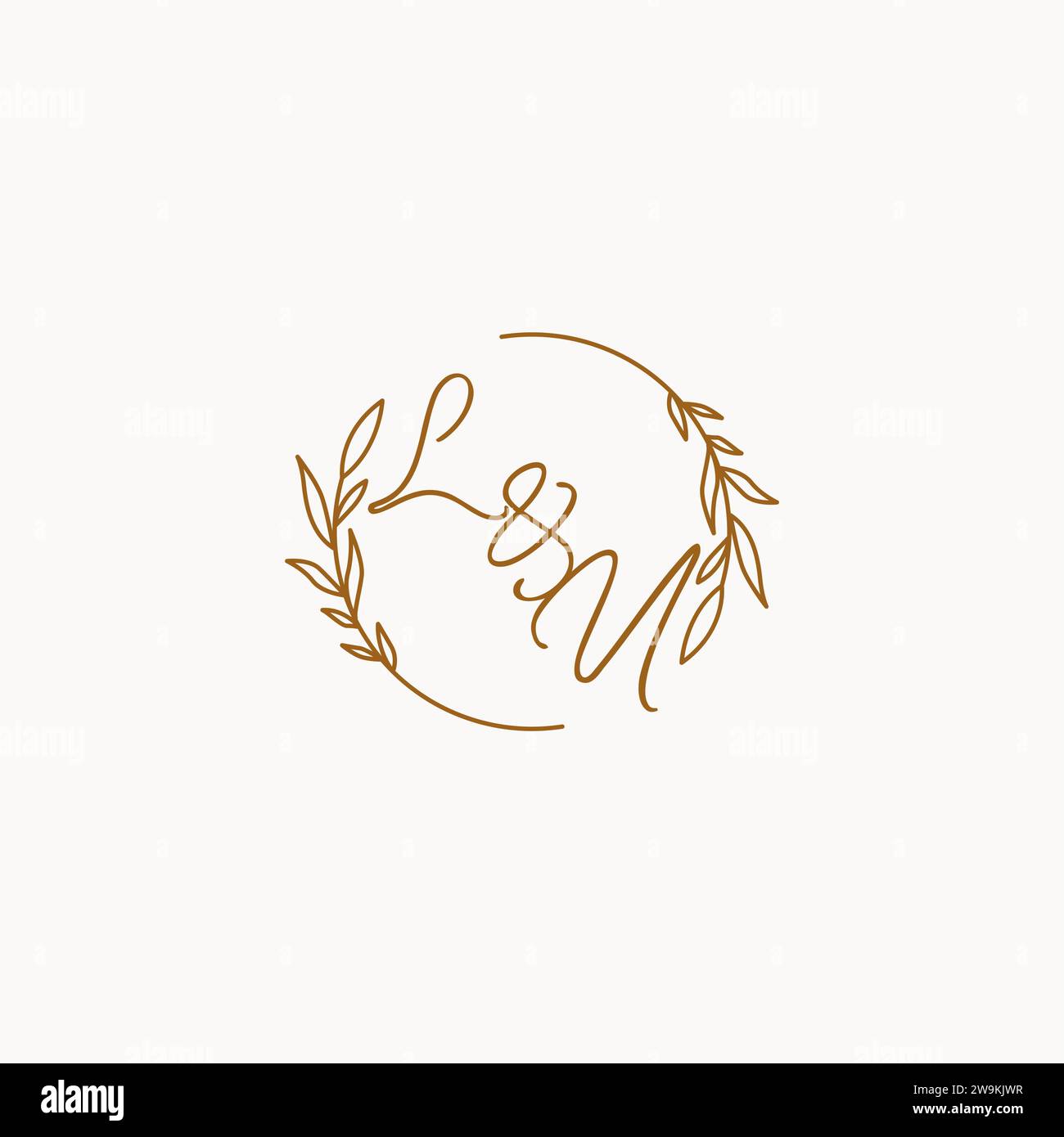 LU wedding initials logo design ideas Stock Vector