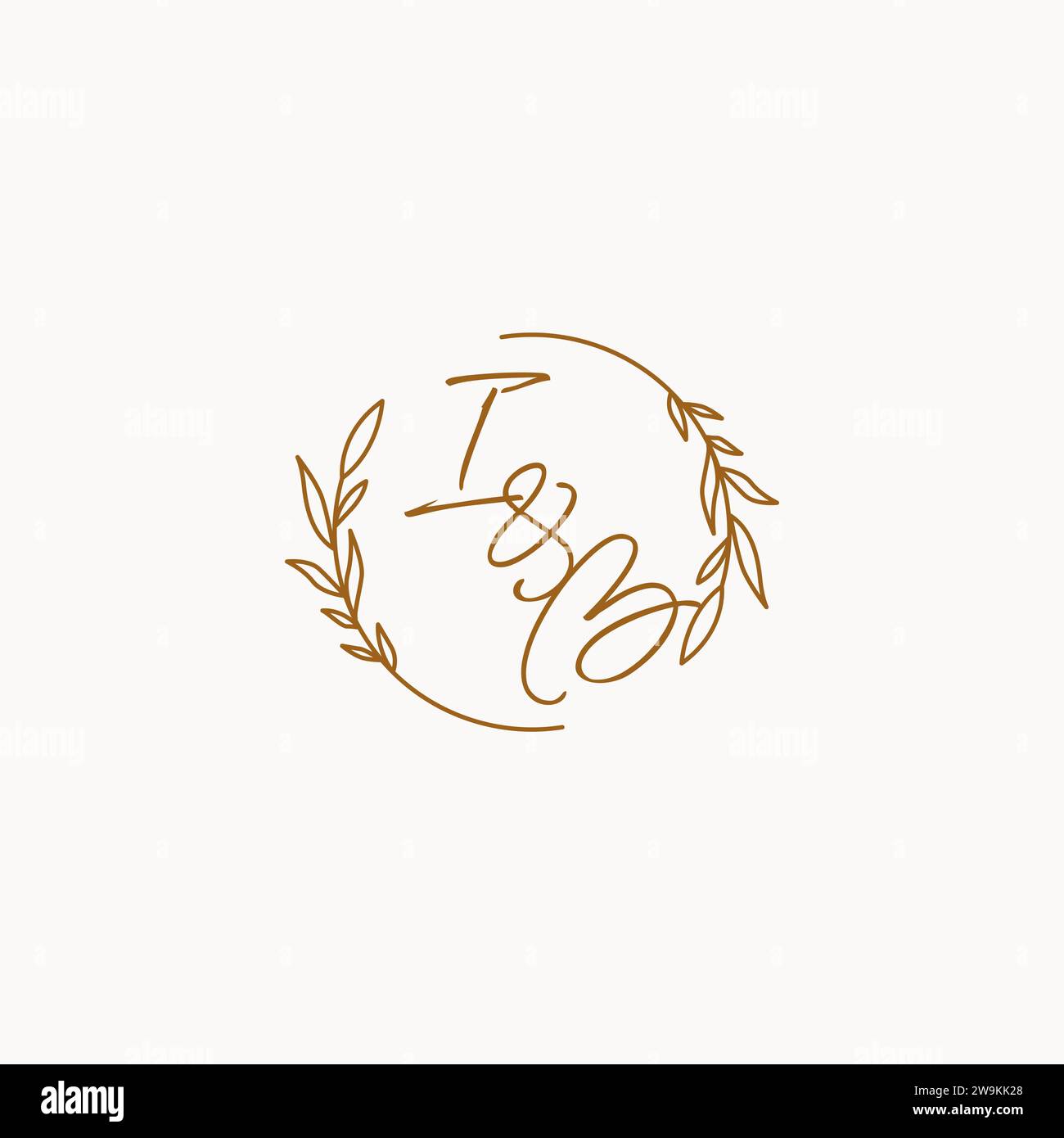 IB wedding initials logo design ideas Stock Vector