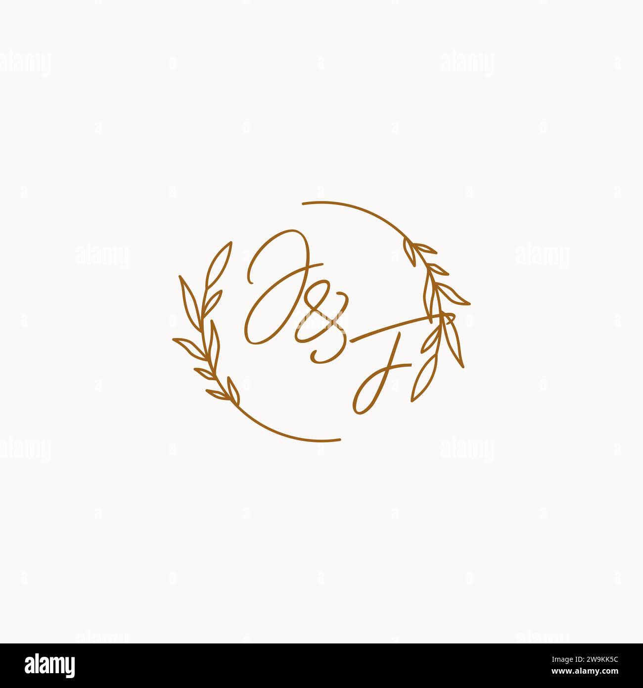 JF wedding initials logo design ideas Stock Vector