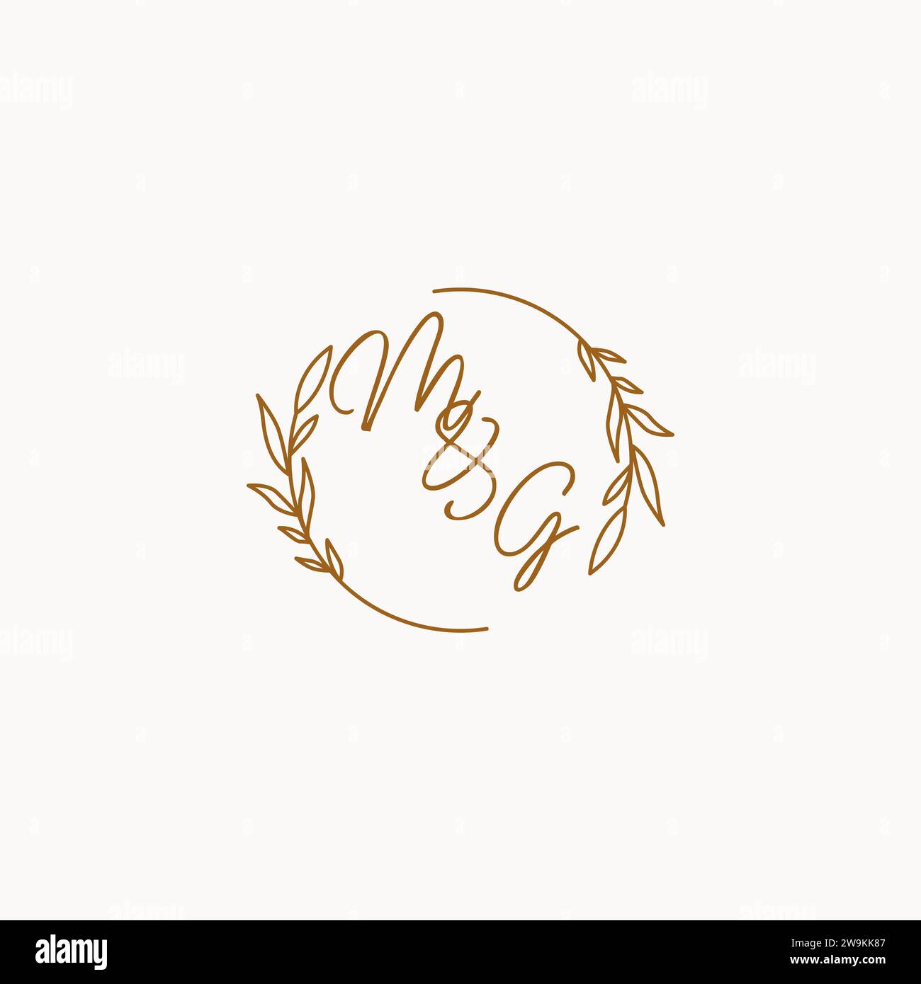 MG wedding initials logo design ideas Stock Vector