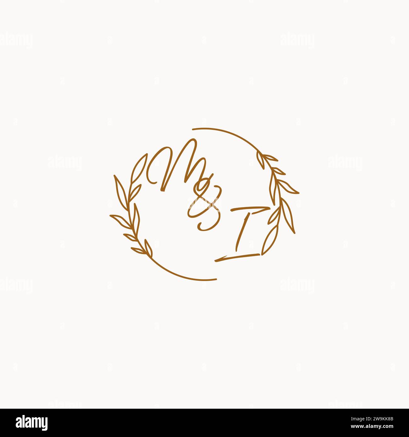 MI wedding initials logo design ideas Stock Vector