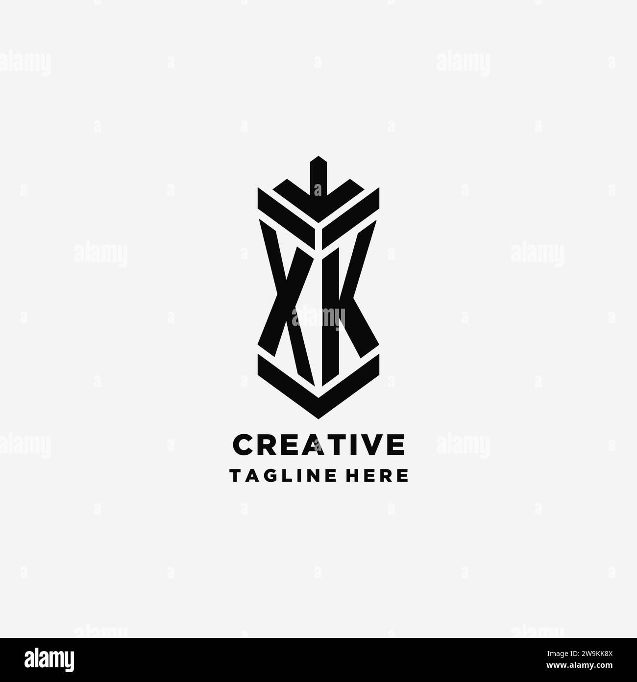 Initials XK shield logo design, creative monogram logo inspiration