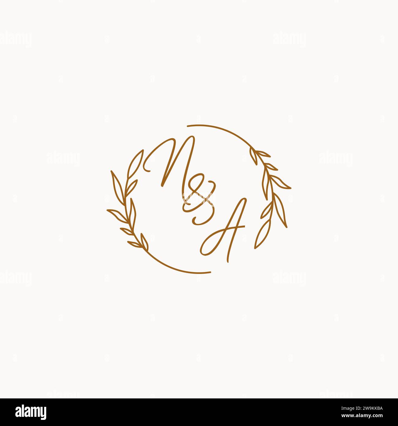 NA wedding initials logo design ideas Stock Vector