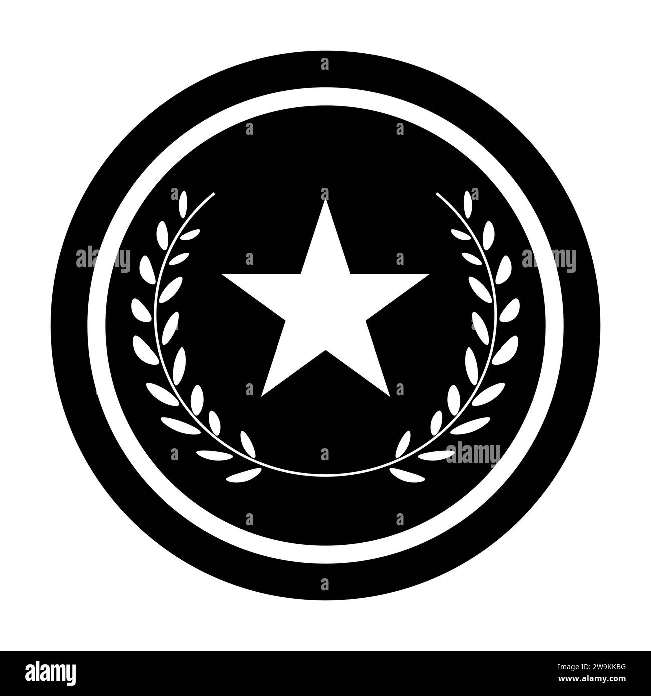 Medal black vector icon on white background Stock Vector Image & Art ...