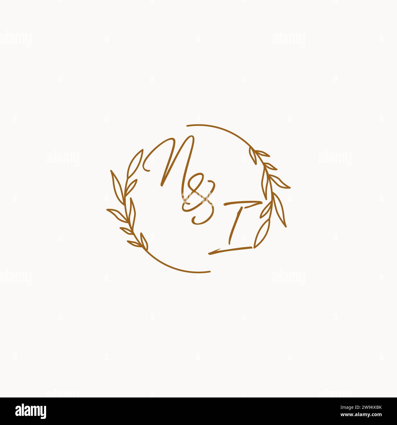 NI wedding initials logo design ideas Stock Vector