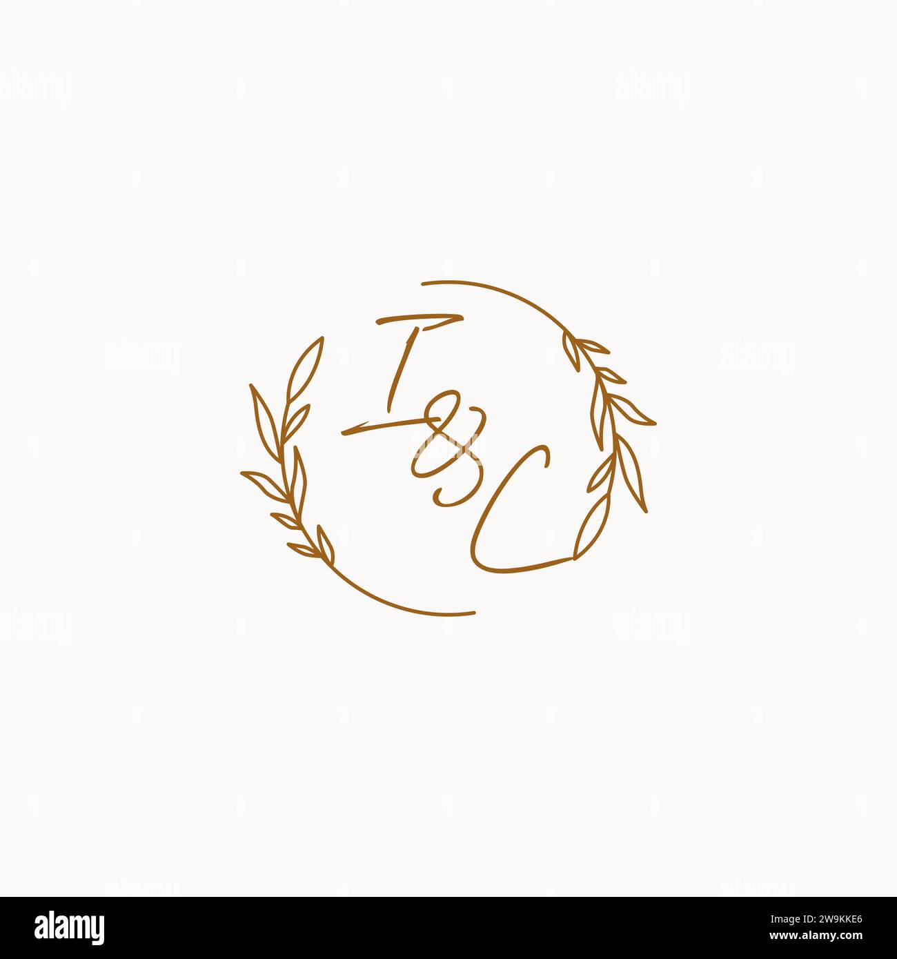 IC wedding initials logo design ideas Stock Vector