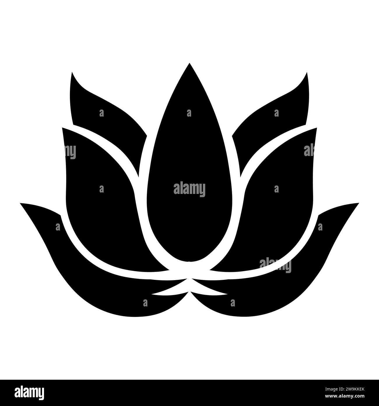 Lotus black vector icon on white background Stock Vector Image & Art ...