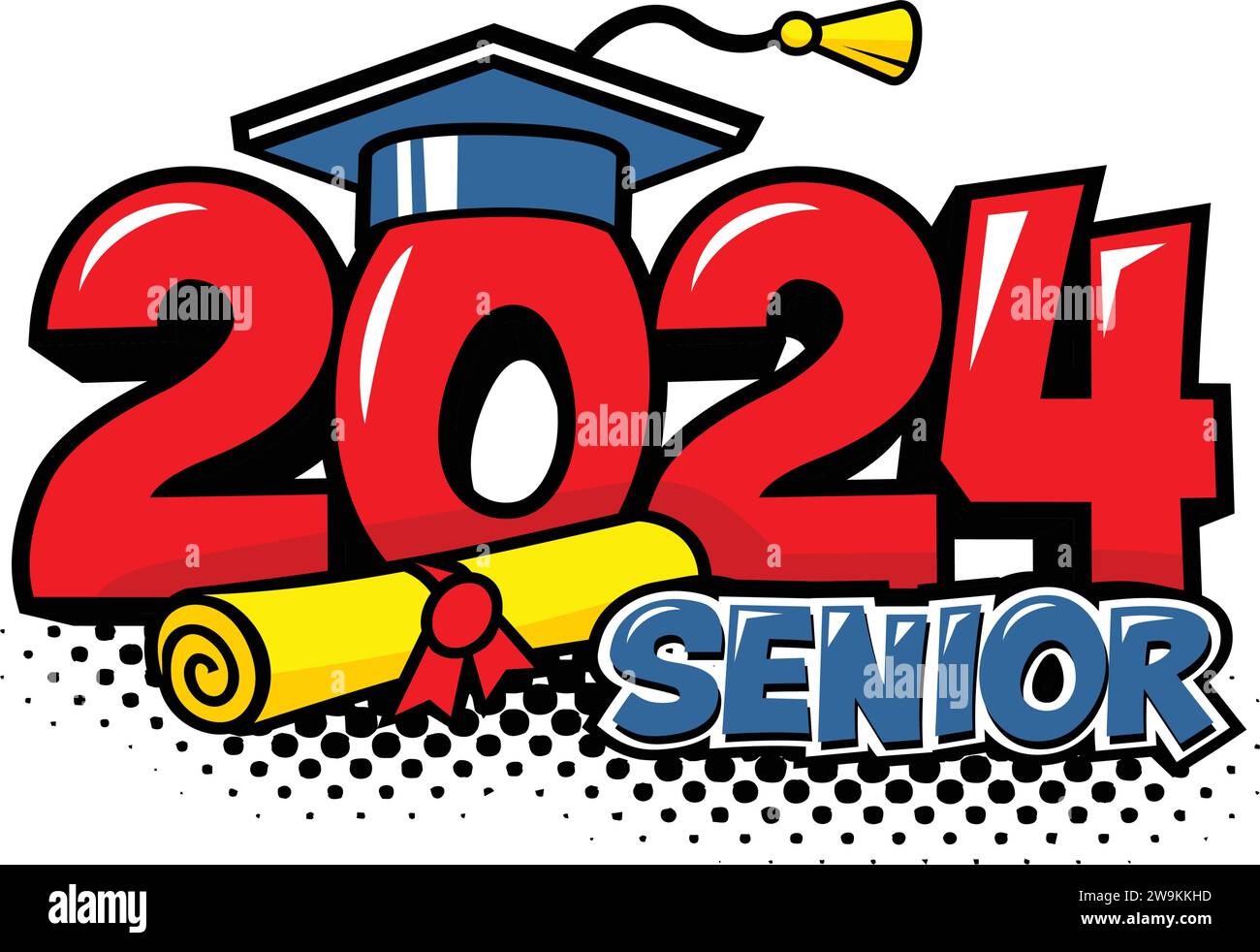 2024 class graduate header. Decorate congratulation for school
