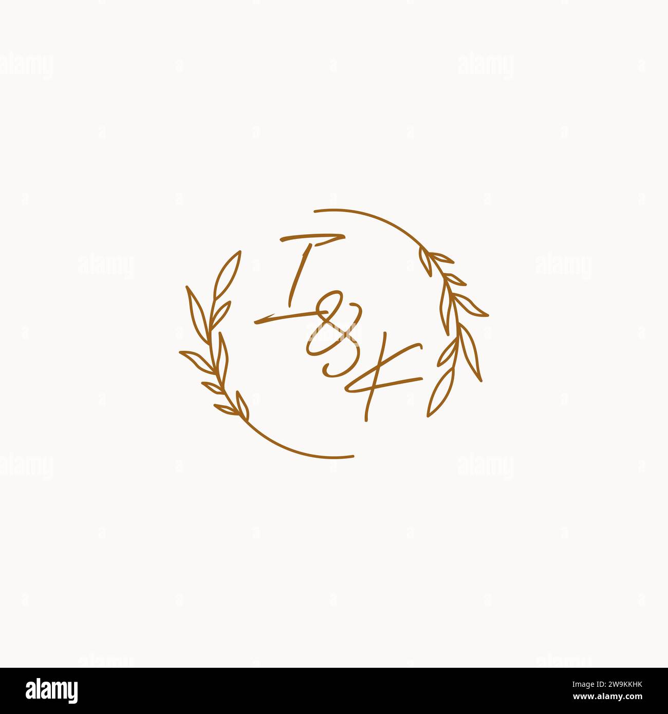 IK wedding initials logo design ideas Stock Vector